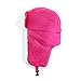 Unisex Kids Teens Girls Boys Faux Fur Winter Warm Trapper Hat with Ear Flaps,Windproof Face Mask Fleece Thermal Outdoor Snow Ski Russian Ushanka Cap Trapper Trooper Pilot Aviator Hat Headwear - Pink -