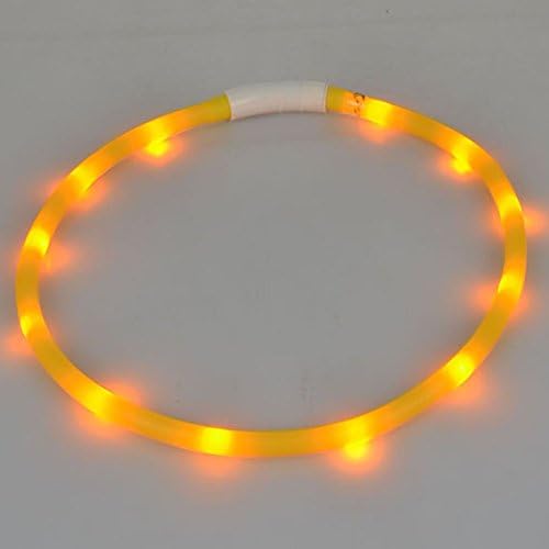 Zhongmei USB Adjustable Luminous Pet Collar Light,Anti-lost,Yellow