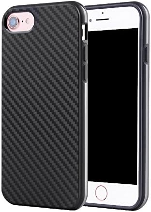 SMAZ LIFE Iphone 7 Case with Carbon Fiber Lines Ultra-Light Grip and Durable Flex Phone Case Minimalist Style-Dazzle Black