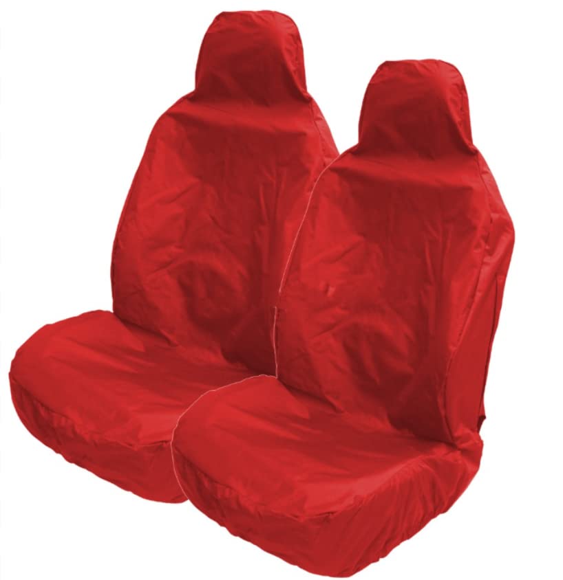 Carseatcover-UK® Heavy Duty Waterproof Car Seat Covers in RED - 2 x Fronts