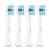 DeBizz Replacement Brush Heads For ProtectiveClean 4100 Plaque Control, Fit DiamondClean Gum Health HealthyWhite and More Sonic Electric Toothbrush, White 4-pk