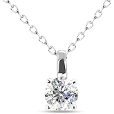 Cate & Chloe Araylia 18k White Gold-Plated Solitaire Pendant Necklace with Round Cut Crystal, Elegant Jewelry for Women, Giftable Accessory for Her on Christmas, Birthday, and Anniversary