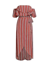 BerryGo - Vestido largo con tirantes para mujer sexy con volantes