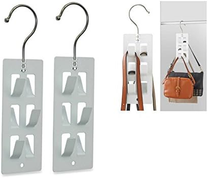 6-Hook Metal Purse Hanger in White Set of 2