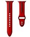 Soft Silicone Watch Band for Apple iWatch Sports/Editions Series 2/Series 1 Sport Style Replacement Watchband Strap Stripe Contrast Color Wristbands (Black/Red, 38mm)