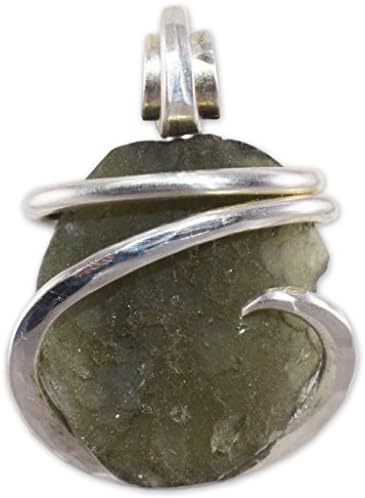 Moldavite Stone Pendant Necklace by Stones Desire