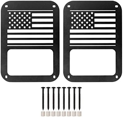 DIYTuning Tail Light Guards for 07-17 Jeep Wrangler JK-USA Flag