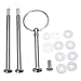 EUBUY 3 Tier Heavy Metal Round Shape Fruit Cake Plate Handle Fitting Hardware Rod Stand Holder (Silver)