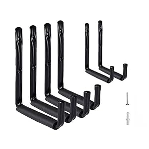 FIAMER Garage Hook Garden Hook Heavy Duty with EVA Protector, Wall Mounted Utility Hanging Rack for Surfboard,Ladder…