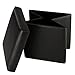 LANGRIA Folding Storage Ottoman Bench Foot Rest Stool,Faux Leather, 15X15 Inches, Espresso