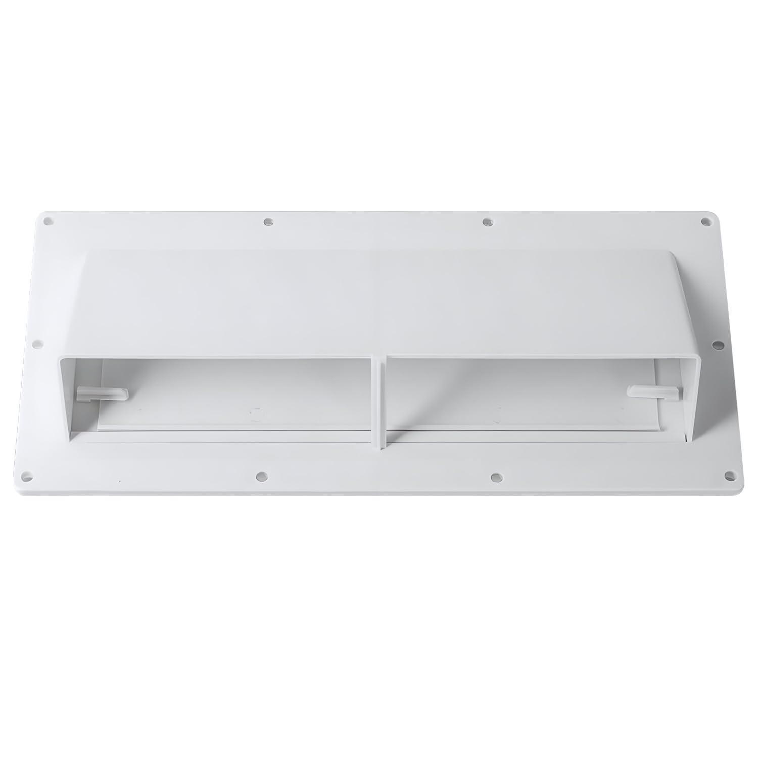 Photo 1 of Ambuker RV Exhaust Vent Cover ABS Plastic Waterproof Range Hood Vent with Damper Lock Sidewall Stove Covers Replacement Kit for Motorhomes Trailers Camper Vans (White)
