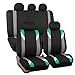 FH Group FB033115 Premium Modernistic Seat Covers Airbag & Split Ready,Mint/Black with Gift - Fit Most Car, Truck, SUV, or Van