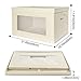 Lifewit Large Capacity Christmas Ornament Storage Box with Clear Vision Window, Durable Storage Bins Organizer with Lids for Kid's Toys, Clothes, Nursery, 21.6 x 15.8 x 11.8 Inch, Beige