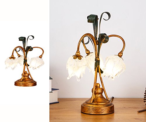 SALSA LIGHTING Crafted Table Lamp,Colored Crystal Flower Accent Shaped Glass Shade Desk Lamp with Bronze Base for Art Deco, Bedside,Bedroom,Dining Room,Living Room,white