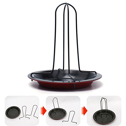 WEISIPU Roast Chicken Plate,Fork Chicken Roast Chicken Rack,Outdoor Camping Padded Grill,Carbon Steel Baking Non-stick Roast Chicken Dish,Cooking Tools Barbecue Grill Accessories
