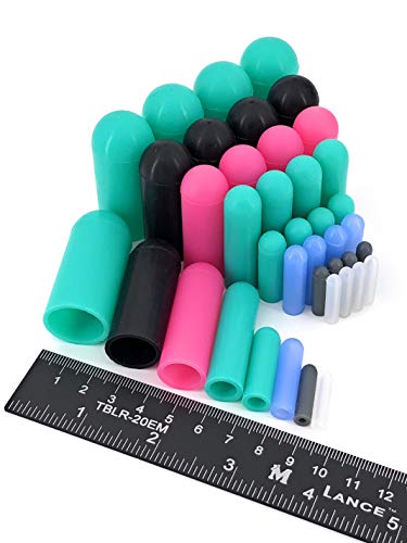 40 Piece High Temp Silicone Rubber Protective End Cap Kit - 3/32" to 3/4" for Powder Coating Custom Painting Anodizing