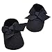 DZT1968® Baby Girl Soft Sole Bowknot Shoes Prewalker Sneakers (6~12 Months, Black)