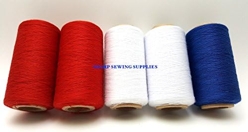 5 Tubes Spun Polyester Serger, Quilting & Sewing Thread 5 Tubes 1000 Yds. Each ~ Red, White & Blue Thread!