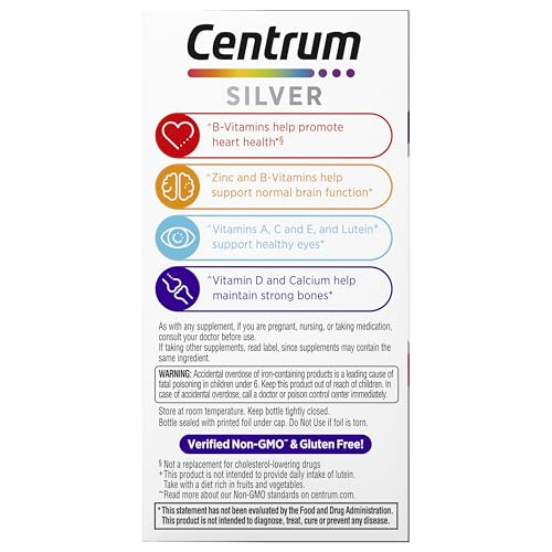 CENTRUM SILVER WOMEN’S MULTIVITAMIN FOR WOMEN 50 PLUS, MULTIVITAMIN/MULTIMINERAL SUPPLEMENT WITH VITAMIN D3, B VITAMINS, NON-GMO INGREDIENTS, SUPPORTS MEMORY AND COGNITION IN OLDER ADULTS – 100 CT