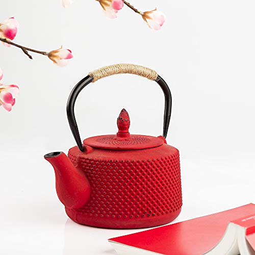 Tea Kettle, Japanese Cast Iron Teapot with Stainless Steel Infuser