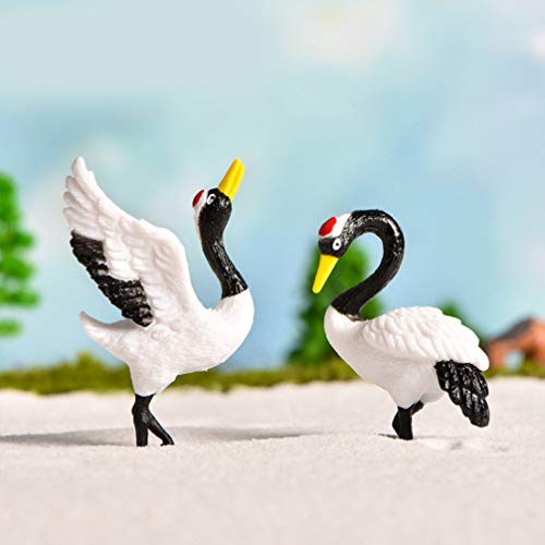 STOBOK Kranich Figur Miniatur Rot Gekrönter Kran Mini Tierfiguren Kunststoff 3pcs Kranich Zufälliger Stil… – Bild 6