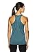 Reebok Women's Dynamic Fitted Performance Racerback Tank Top- Stripe Deep Teal/Green, Large