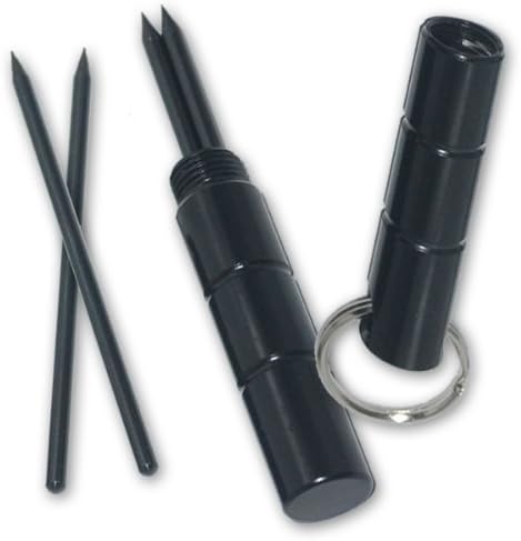 5.5" Kubaton with 4 Ninja Throwing Spikes- With Keyring Folding Knife Blade Steel Sharp Edge Dagger Pocket Hunting Camping Camp
