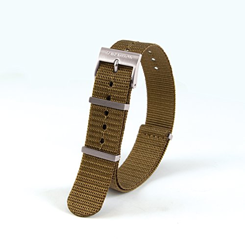 Marathon NATO Watch Strap. Military Grade Stainless Steel 316L Tooled Buckle and Hardware. (18 mm, Desert Tan)