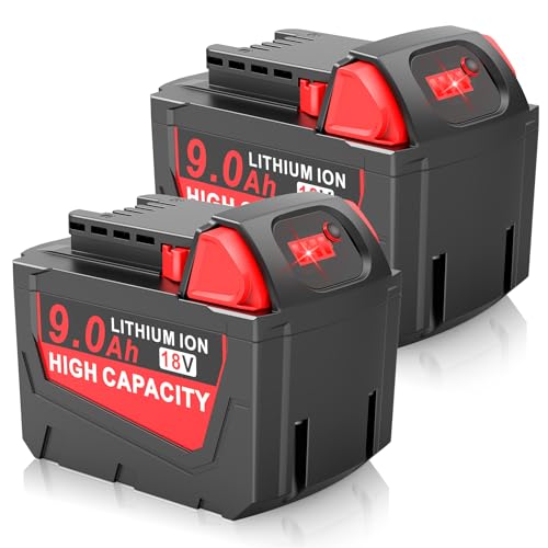 Photo 1 of ***(PARTS ONLY/ NON FUNCTIONAL)***18V 9.0Ah Tool Battery - Replacemnet for Milwaukee Cordless Power Tools Battery and Charger MK-18 48-11-1840 48-11-1828 48-11-1820 48-11-1815 48-11-1850 48-11-1890 2646-22CT Battery (2 Pack)