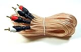 Crystal Clear 25-ft Fully Shielded RCA Premium Audio Cable with Dual Gold Plated RCA Plugs to Dual Gold Plated RCA Plugs for Speakers, Subwoofer, Car Stereo and Other Components