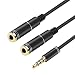 Headphone Splitter, Archeer 4 Poles 3.5mm Y Splitter Stereo Audio Cable 3.5mm Male to 2 Female for Earphone, Headset Splitter Adapter Extension Aux Cable, Compatible iPhone, Tablets, MP3 Player - 0.5M primary
