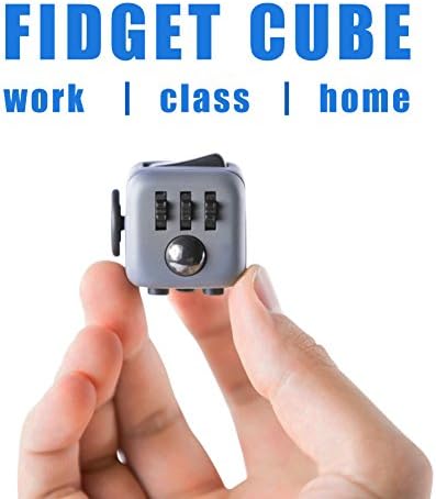 EZ GLAM Fidger Toy Cube Helps Focusing Fidget Toys With Delicate Box Relieves Stress And Anxiety And Relax for Children and Adults (gray)