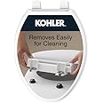 KOHLER 4636-RL-0 Cachet ReadyLatch Elongated Toilet Seat Slow Close, Soft Close Toilet Seat Quiet Lid, Contoured Grip-Tight B