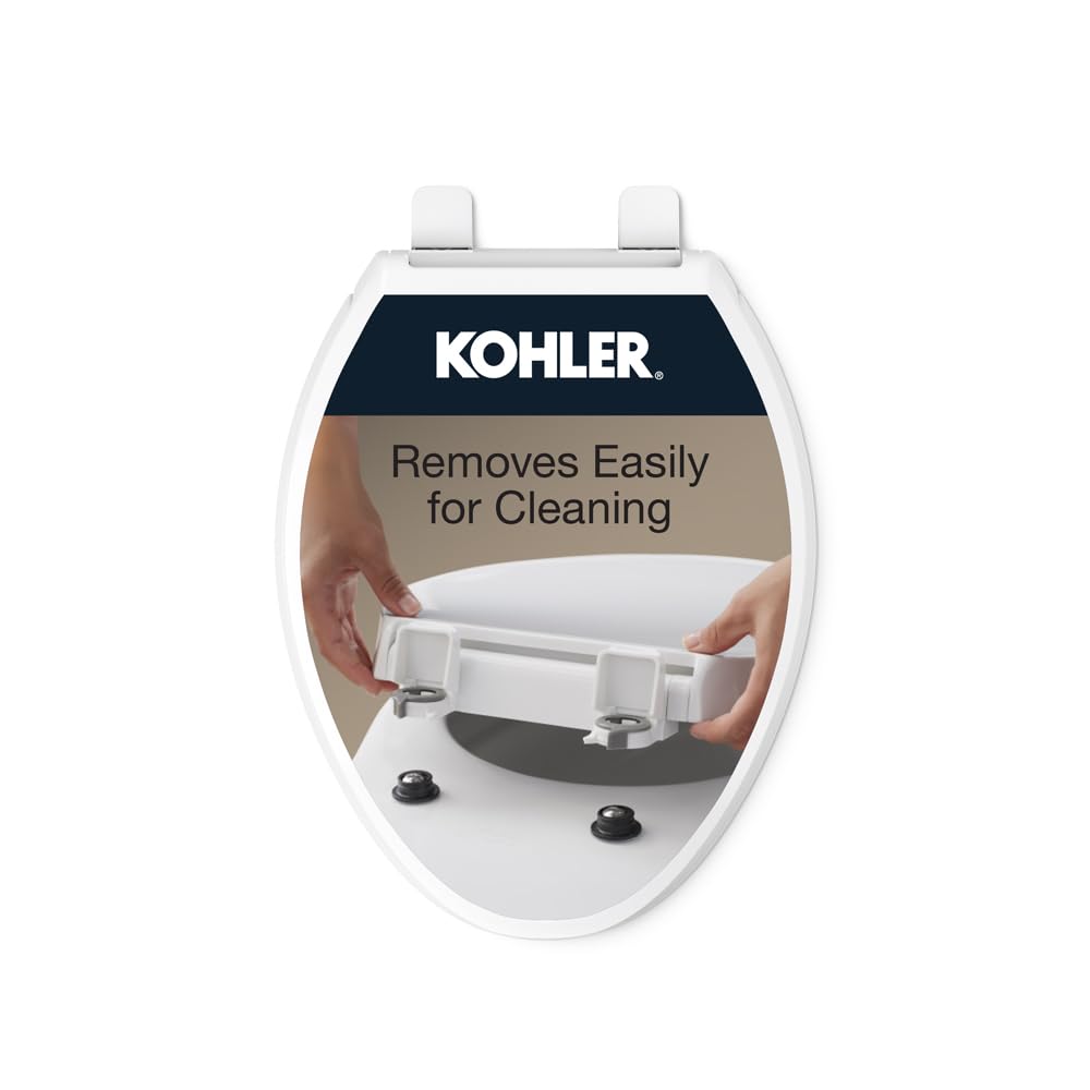 Photo 1 of ***FACTORY SEALED***KOHLER 4636-RL-0 Cachet ReadyLatch Elongated Toilet Seat Slow Close, Soft Close Toilet Seat Quiet Lid, Contoured Grip-Tight Bumpers Installation Hardware, Apartment Essentials, White