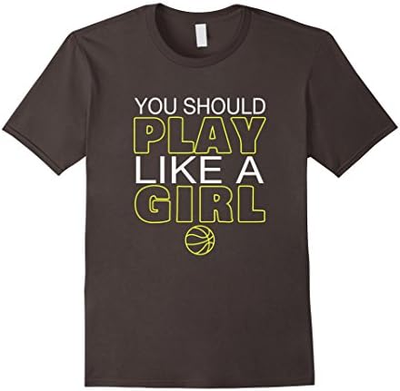 Mens Yellow Shade Basketball Gal Play Like A Girl Tshirt Medium Asphalt