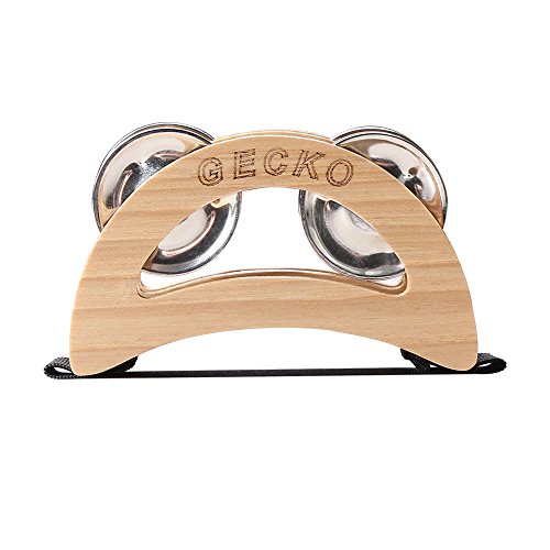 GECKO Percussion Cajon Player's Foot Tambourine with Steel Jingles - Thumbnail 7