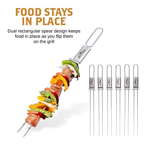 Skewers for GrillingMetal BBQ Kabob Skewer Set of 6Stainless Steel