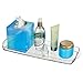 mDesign Long Plastic Bathroom Vanity, Countertop, Toilet Tank Top Storage Tray - Holds Towels, Candles, Jewelry, Lotions, Tissues,Canisters Toiletries and More - Clear