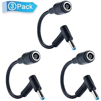 [3 Pack] LvPowA+ Tip Adapter Connector Converter 7.4x5.0mm to 4.5x3.0mm for HP Stream Spectre Pavilion Envy Elitebook Split Chromebook; DC Dongle for HP Laptop Charger Replacement Power Supply