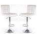 Modern Set of 2 Leather Bar Stools Swivel Height Adjustable