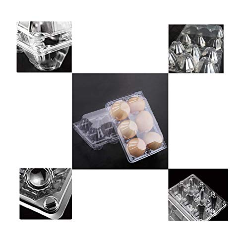 Luckgy 16pcs Pack Clear Plastic Egg Carton EcoFriendly Egg Tray Holder, Holds 6 Eggs Securely
