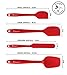 Hummingbird PS Silicone Spatula Set - Rubber Spatulas Silicone Heat Resistant for Non Stick Cookware - Kitchen Utensils for Baking, Mixing, Cooking - One Piece Design - Stainless Steel Core - Red