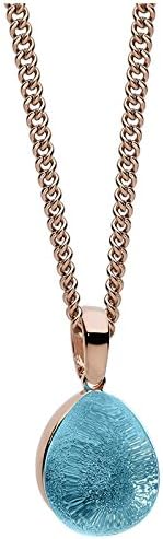Qudo 90 cm Stainless Steel Rose Gold-plated with Light Blue Glass Stone Necklace 200179