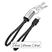 LABC Apple-Certified MFi Lightning Cable Keychain iPhone Lightning Cable Charging Cable Data Sync Cable 8 Pin Cable [Iron Silver/Black][(LABC-504-IS)