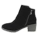 Beston DE02 Women's Stacked Heel Side Zipper Plain Daily Wear Ankle Booties