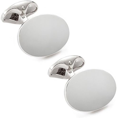 Deakin and Francis Men's Domed Oval Cufflinks - Silver