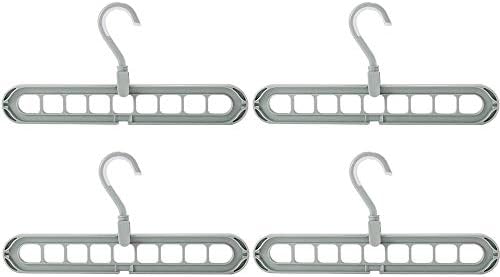 Vuffuw Magic Clothes Hanger Organizer, Magic Hangers Rotate Anti-skid Folding Hanger Multifunction Space Saver Saving Hangers Sturdy Plastic Foldable Storage Coat (Green, 4)