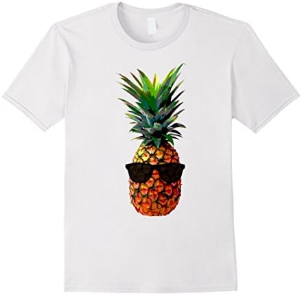 Men's Women-Men-Kid Sizes Cool Pineapple with Sunglasses T-shirt XL White