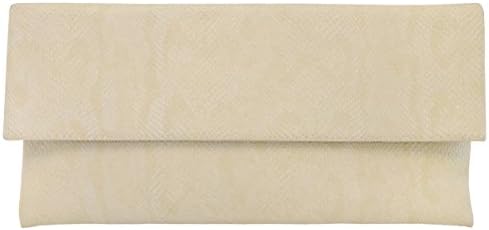 Matt Faux Python Leather Print Envelope Clutch