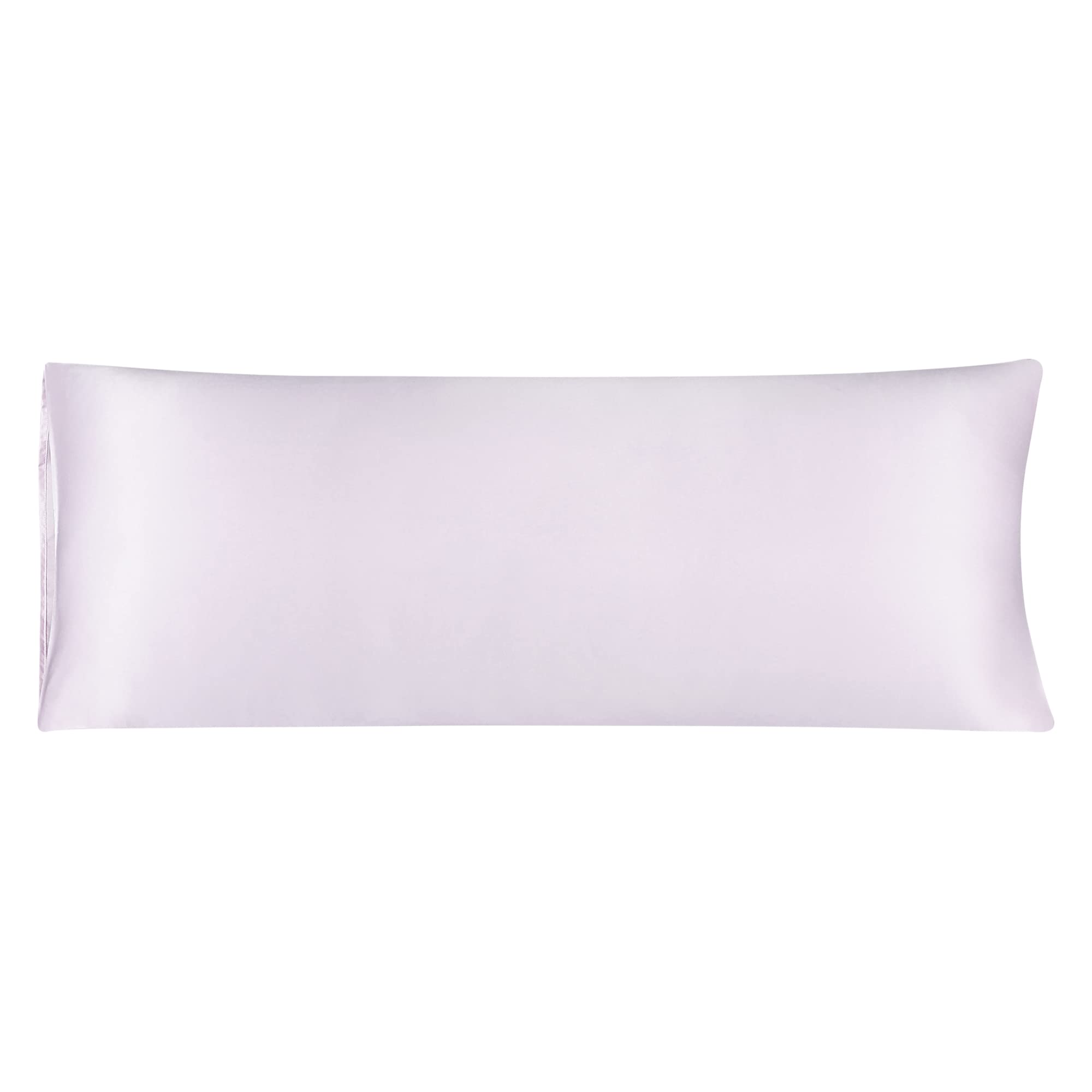 sourcing map Bolster Pillowcases 20"x54" Satin Silky Body Pillowcase for Hair and Skin, Wrinkles - Fade Free Long Pillow Cover - Light Lilac